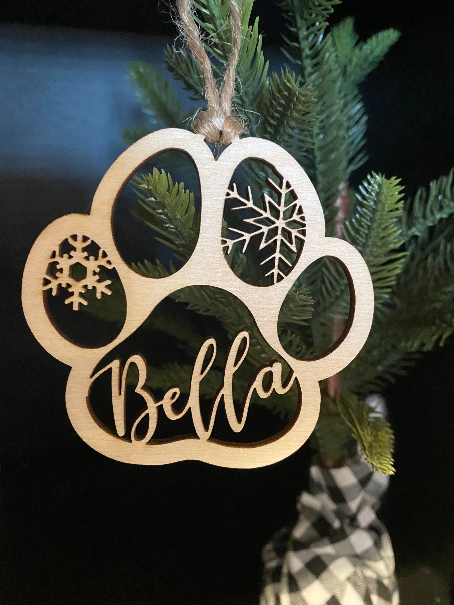 Custom Dog Paw Print Ornament